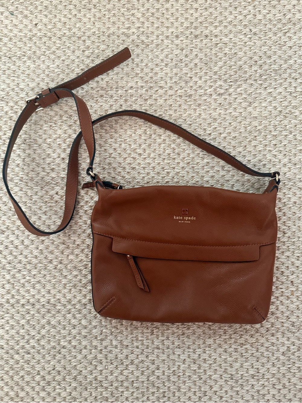 kate spade Brown Pebbled Leather Crossbody Bag
